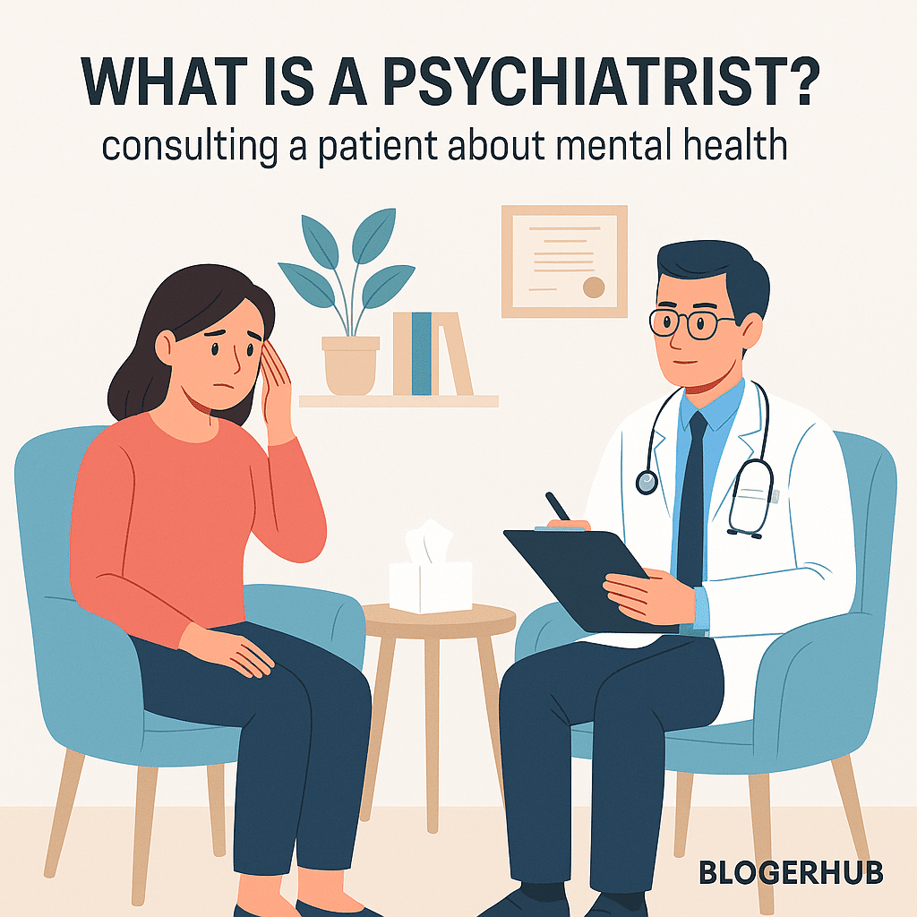 What is a psychiatrist consulting a patient about mental health