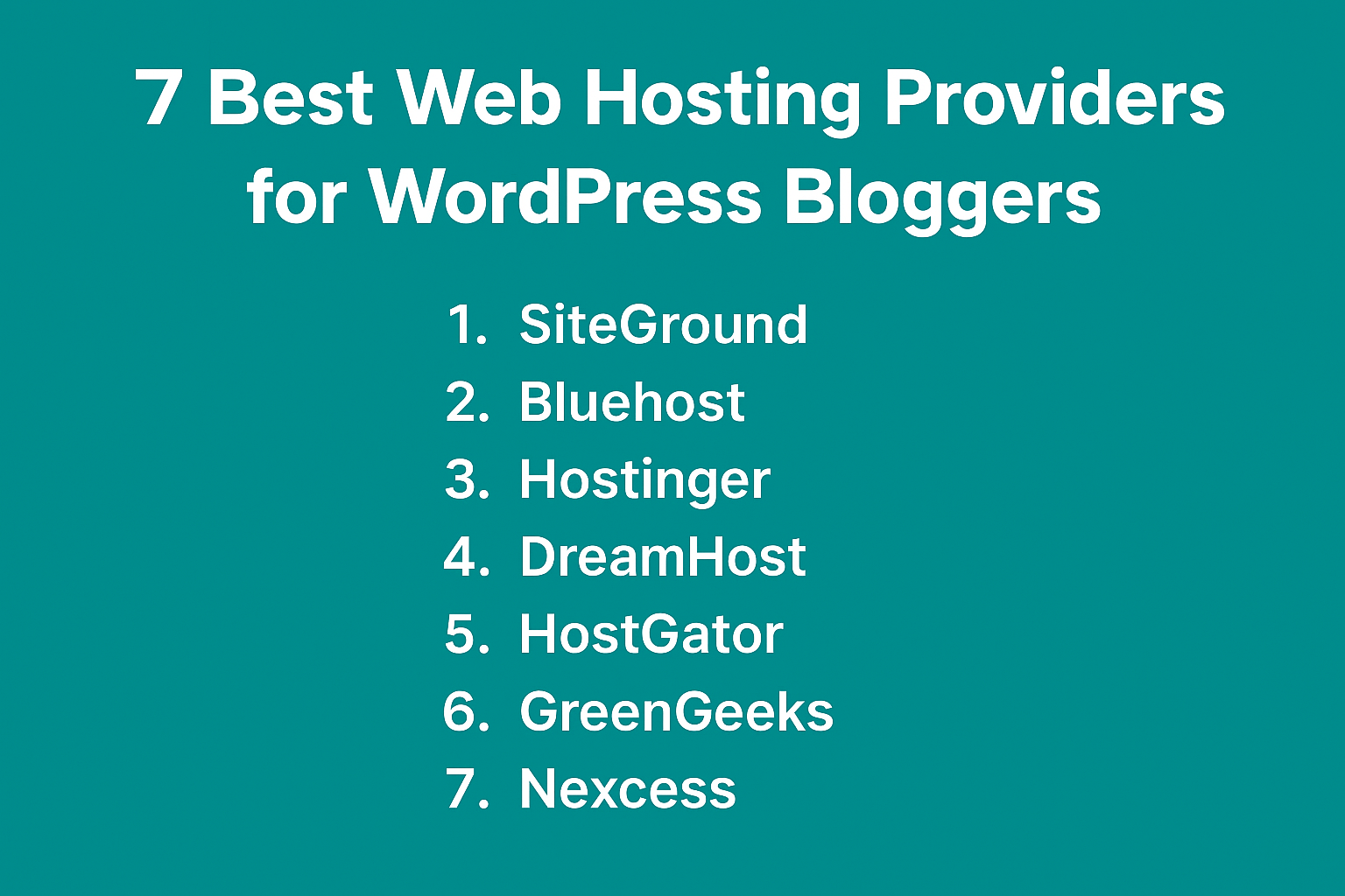 7 Best Web Hosting Providers