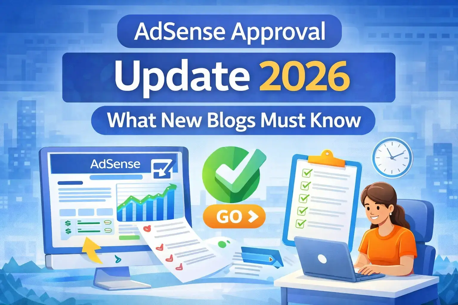 Google AdSense approval update 2026 showing checklist and requirements for new blogs