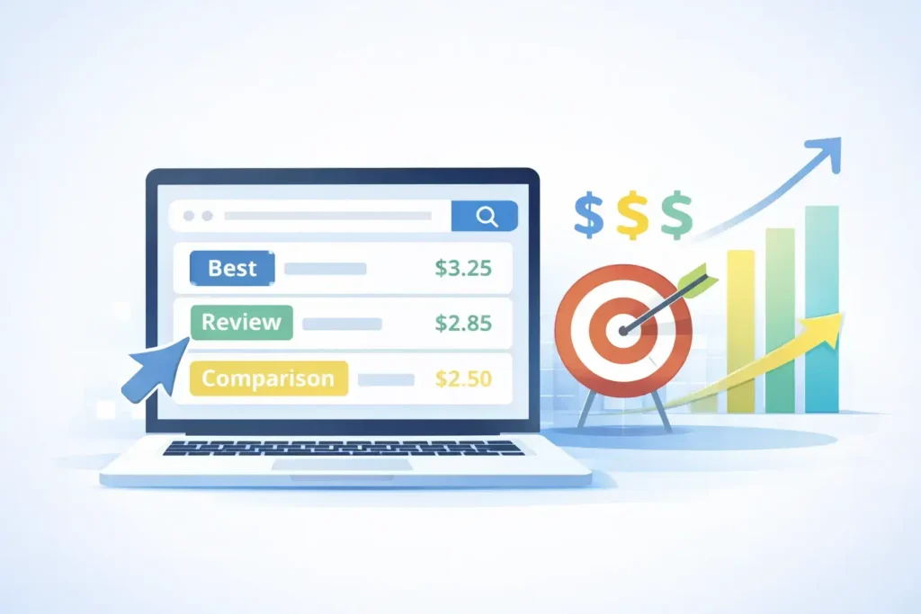 Buyer intent keyword research for bloggers using AdSense