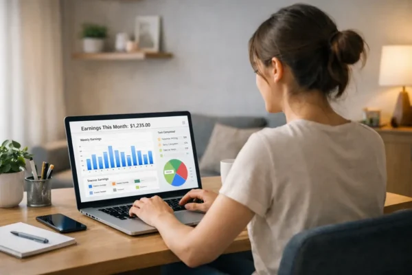 earn money online without investment from home workspace setup