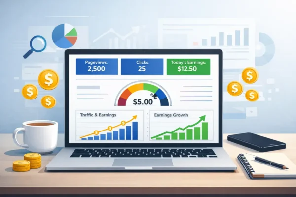 adsense income per day traffic calculation example