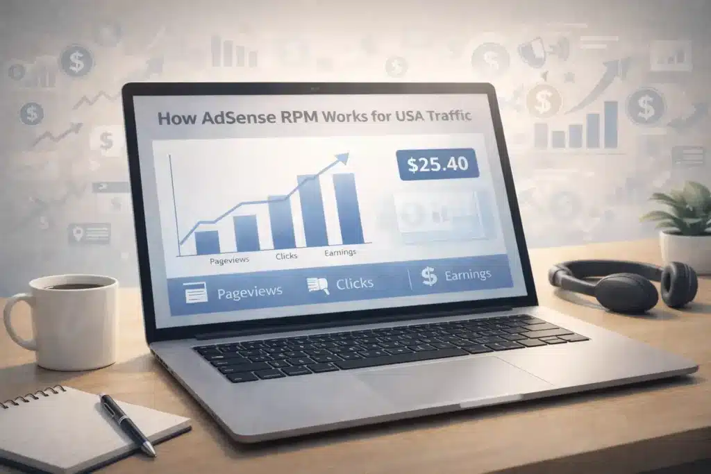 how adsense rpm works for usa traffic and website earnings