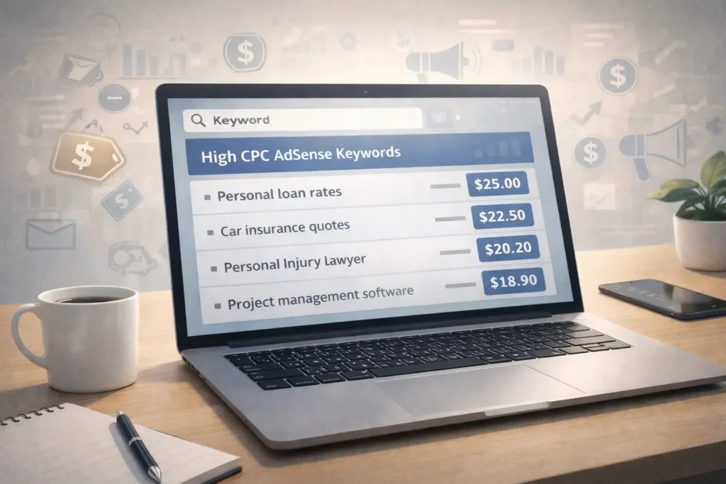 high cpc adsense keywords USA finance insurance legal software