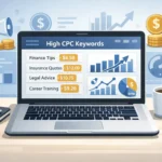 high cpc keywords career blogs keyword research dashboard