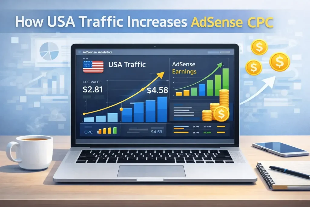 seo traffic from usa increases adsense cpc revenue