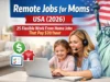 Remote jobs for moms USA 2026 showing a mother working from home with her child on a laptop
