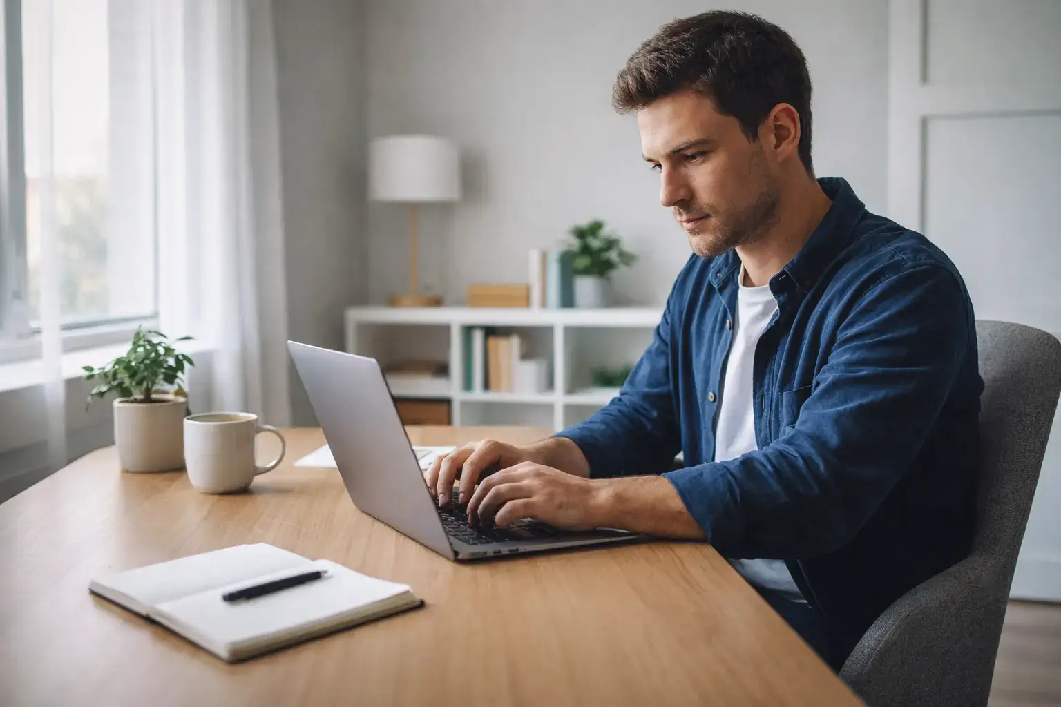 remote jobs no degree USA work from home setup with laptop and modern home office