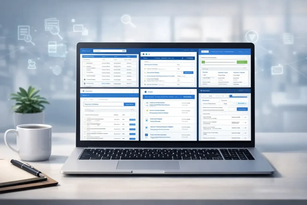 person working from home searching remote jobs on laptop