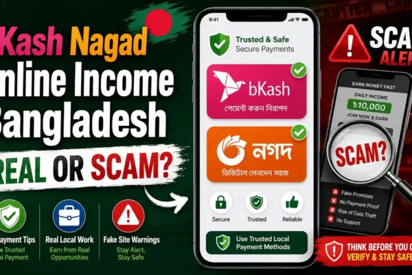 bKash Nagad online income Bangladesh real or scam