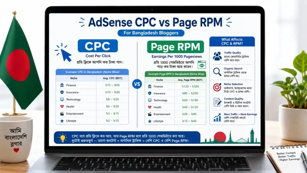 low AdSense CPC vs Page RPM in Bangladesh