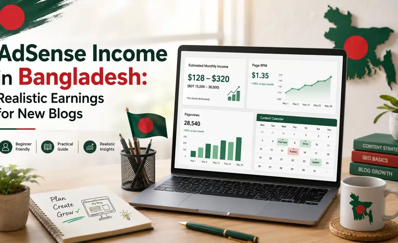 AdSense income in Bangladesh realistic earnings for new blogs