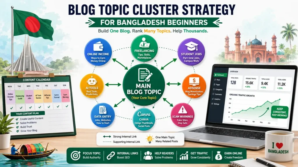 blog topic cluster strategy for Bangladesh beginners