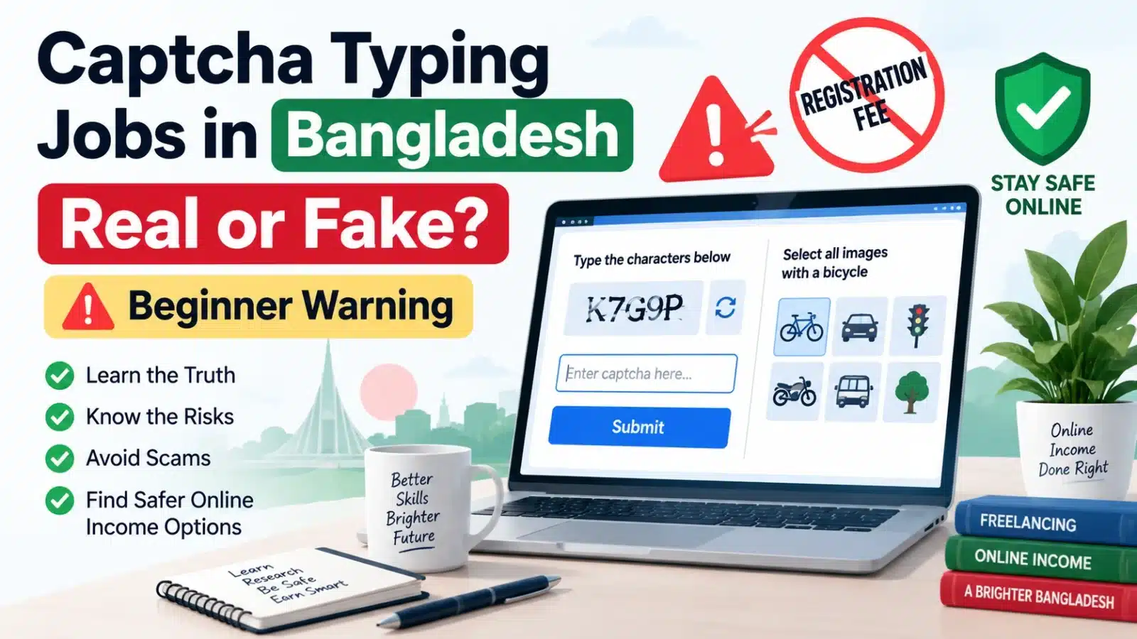 Captcha typing jobs in Bangladesh real or fake with scam warning for beginners