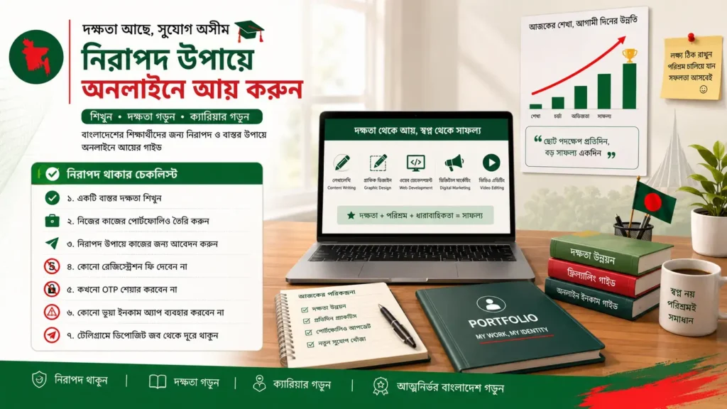 safe skills for students to earn money in Bangladesh without scams