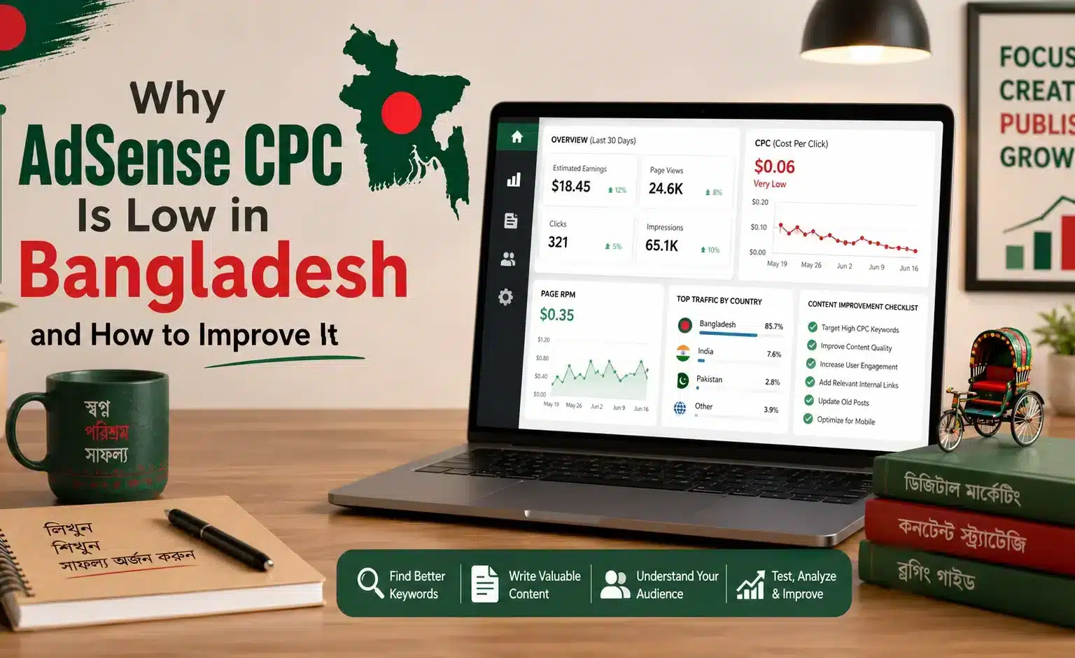 why AdSense CPC is low in Bangladesh and how to improve it