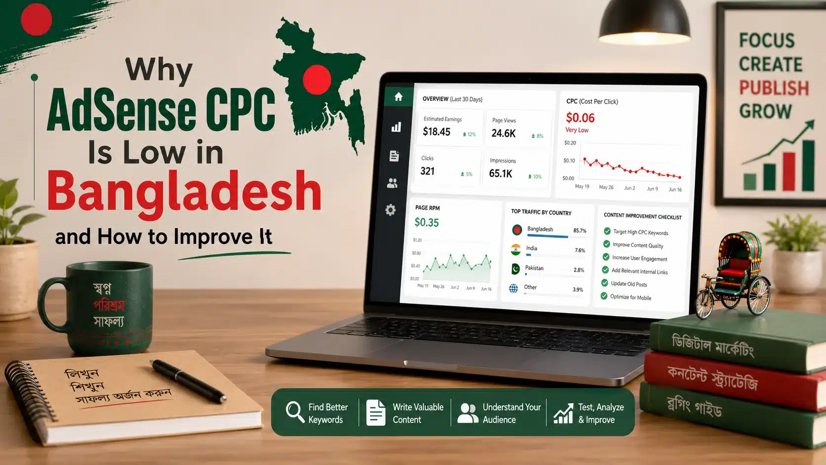 why AdSense CPC is low in Bangladesh and how to improve it