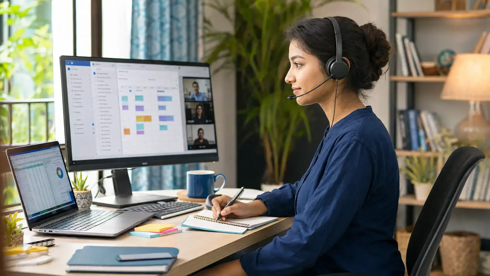 Bangladeshi virtual assistant managing remote client tasks from home