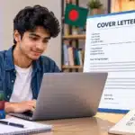 Bangladeshi student writing a job cover letter for part-time jobs and internships